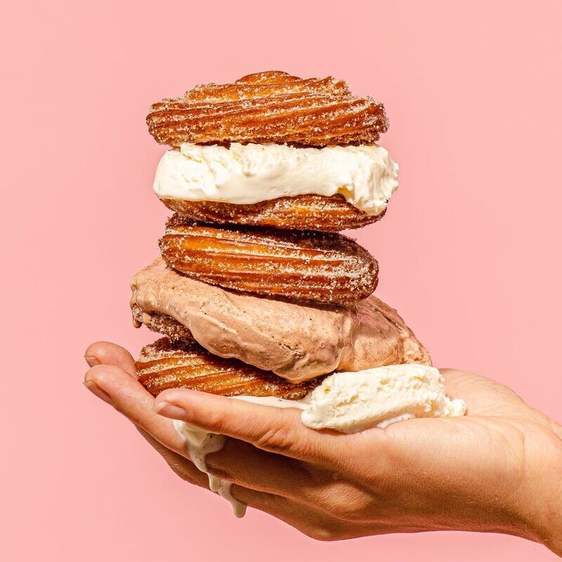 CHURRO ICE CREAM SANDWICHES