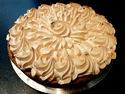 Tarte à la rhubarbe meringuée (dispo à partir de 9h)