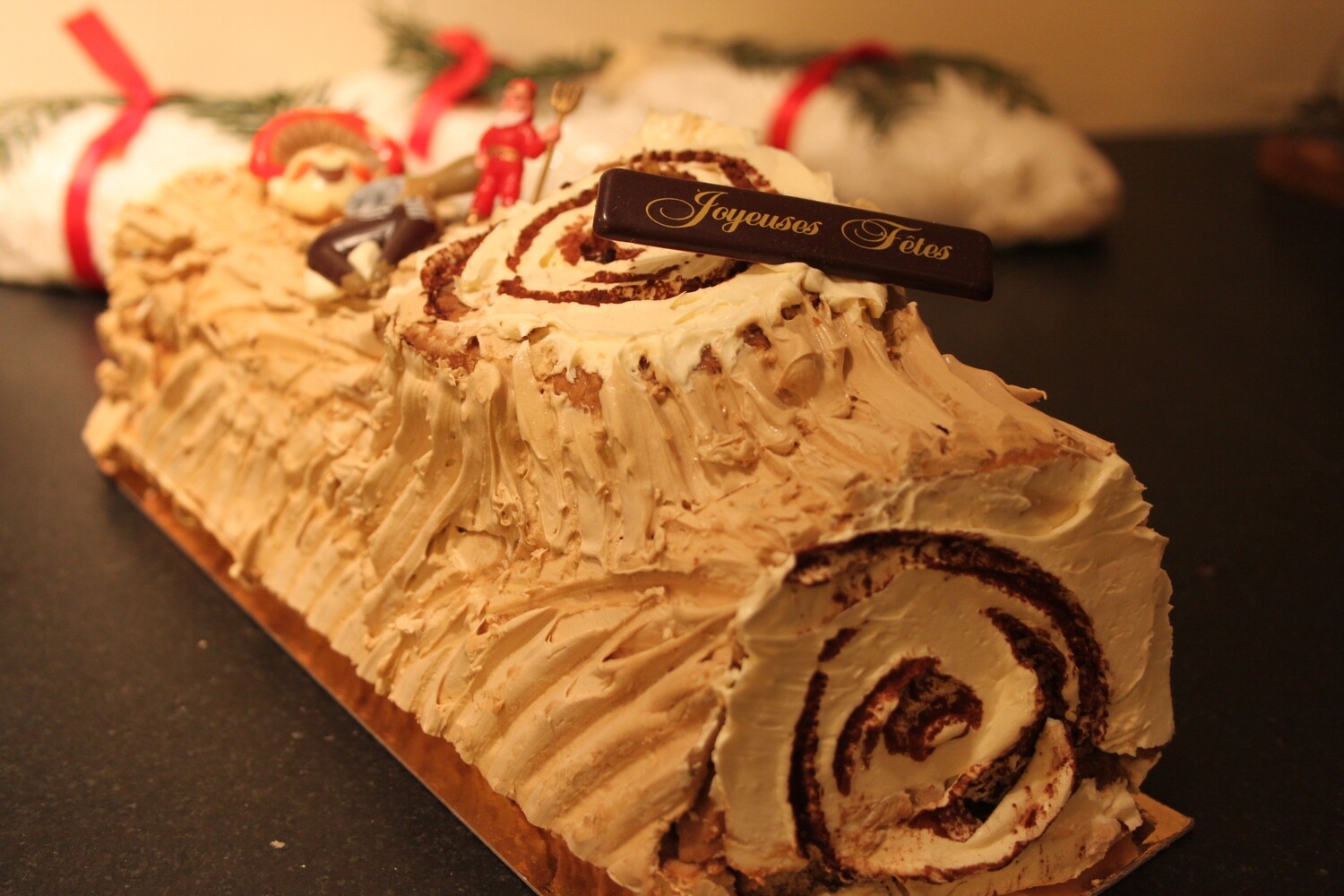 Bûche roulée mousse moka