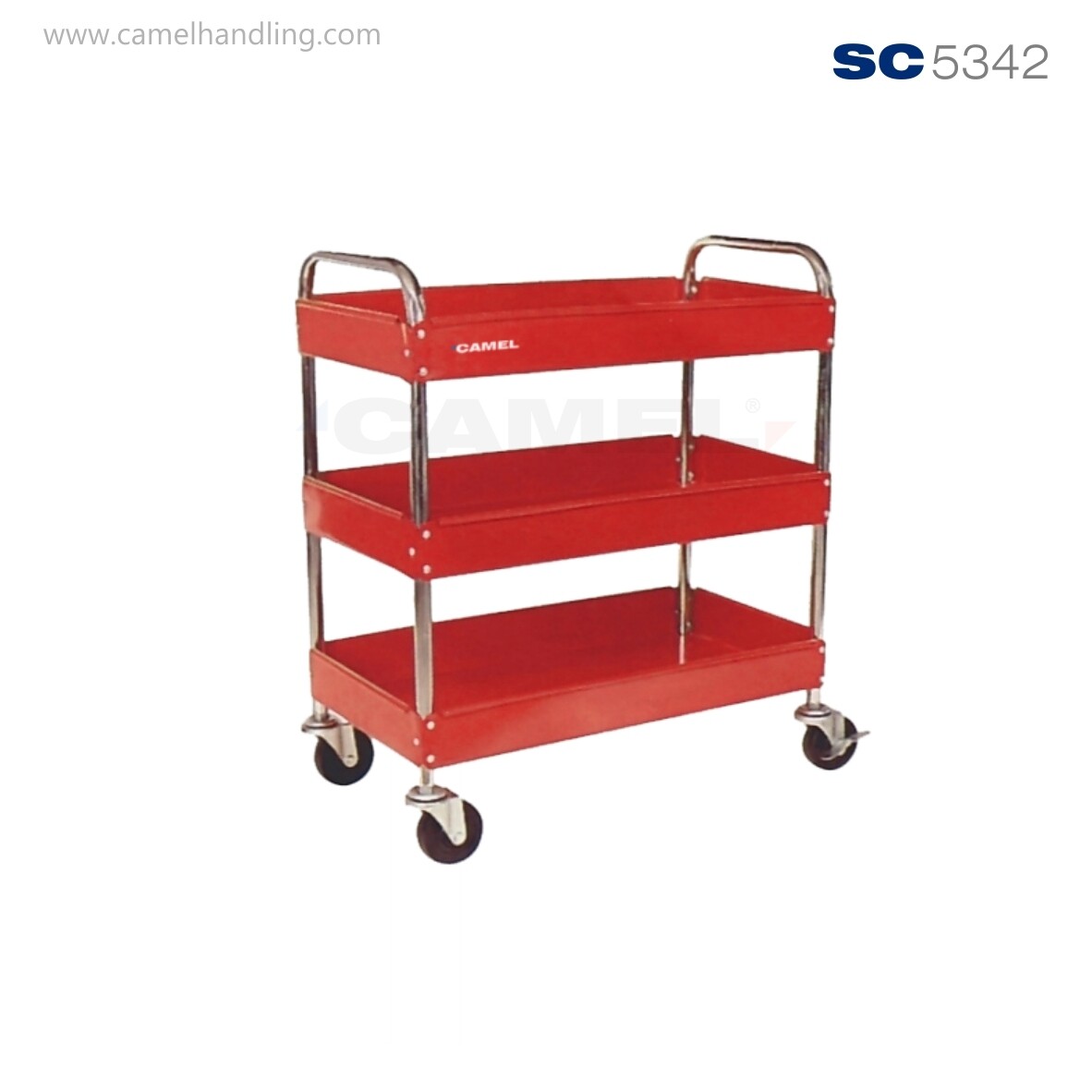 تروللي خدمةمزود بثلاث صينيات ذات حوافTriple Trays Utility Cart SC5342