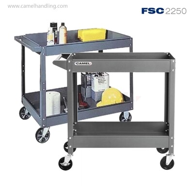 تروللي خدمة مزود بصينيتين ذات حوافDouble Trays Utility Cart FSC2250