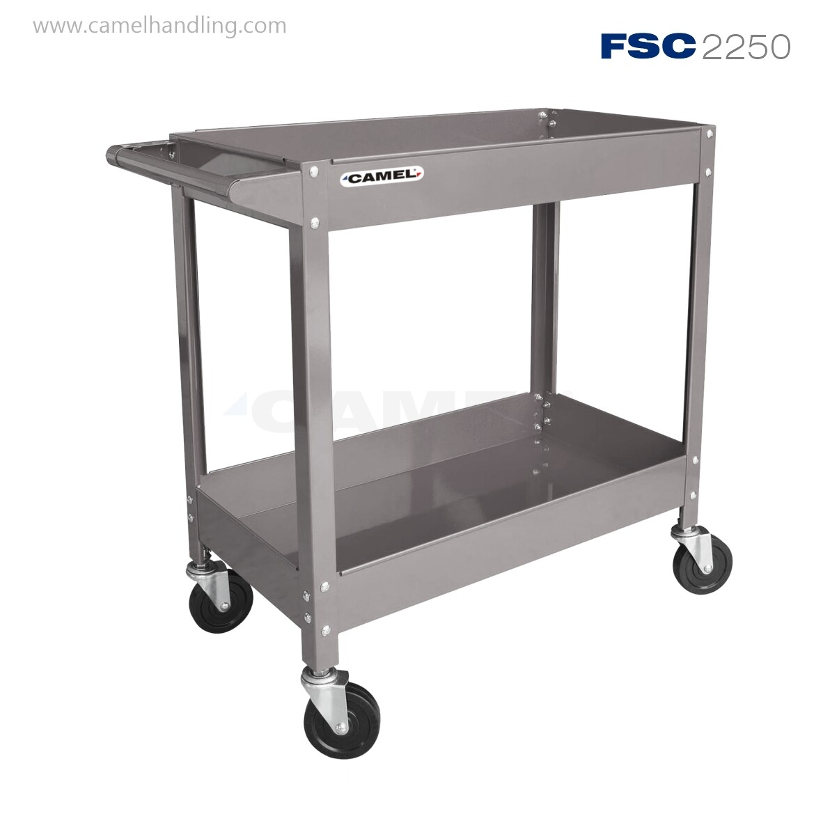 تروللي خدمة مزود بصينيتين ذات حوافDouble Trays Utility Cart FSC2250