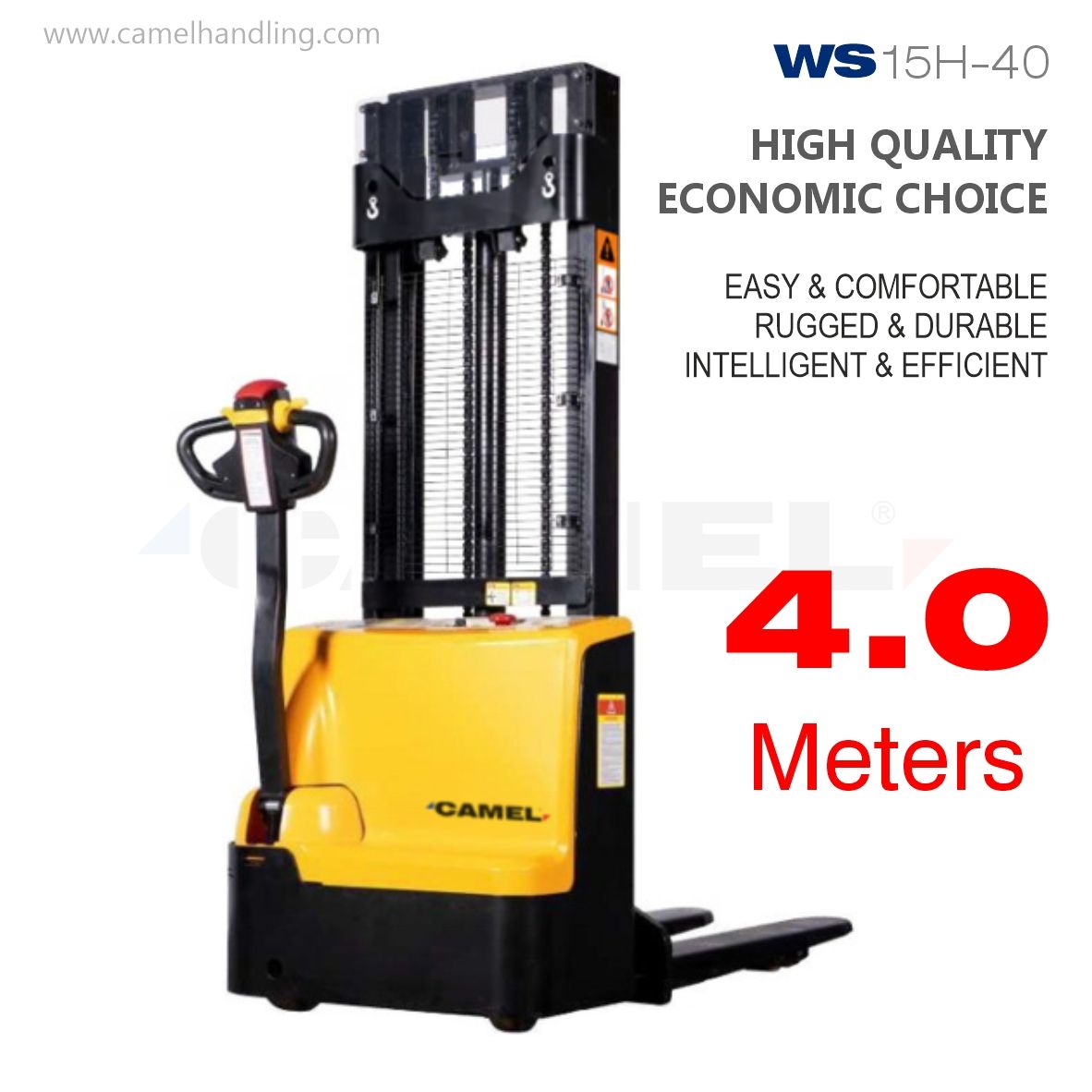 WS15H-40 ونش شوكة بطارية كاملة  Economic Full Powered Stacker