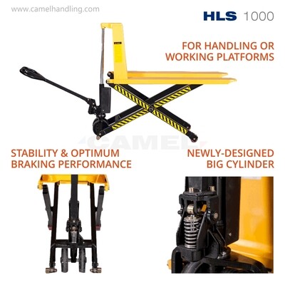 عربات بالتة شوكية رفع هيدروليكي يدوي علي مقصHigh Lift Scissor Pallet Truck HLS1000