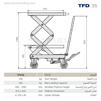 Double Scissors Lift Table Truck TFD35