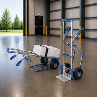 تروللي رأسي ألومنيوم HT1888 للكراتين والصناديق – يد مزدوجة | Vertical Aluminum Hand Truck