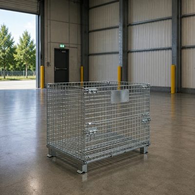 أقفاص تخزين شبكية قابلة للطي والرص الرأسي | Collapsible Wire Mesh Containers
