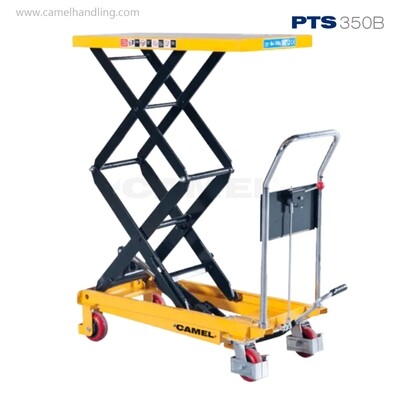 عربة رفع هيدروليكي 350كج على مقص مزدوج 130 سمDouble Scissors Lift Table Truck PTS350B