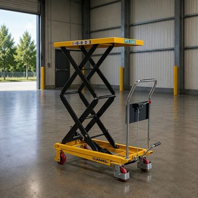 عربة رفع هيدروليكية مزدوجة المقص PTS350 – حمولة 350 كجم وارتفاع 130 سم