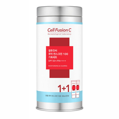 Cell Fusion C Aquatica Sunscreen 100 SPF50+ / PA ++++ ZESTAW Wyciszający i nawilżający krem z fotoprotekcją 2x35 ml