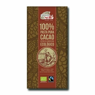 CHOCOLATE NEGRO 100% ECOL 100G