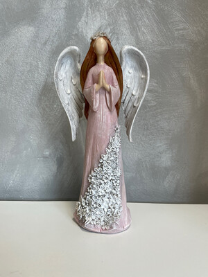 Anjel ružový 30 cm
