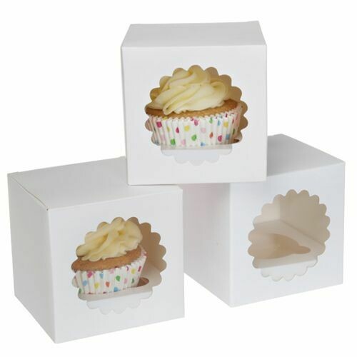 House of Marie Cupcake Box 1 -White- Pkg/3