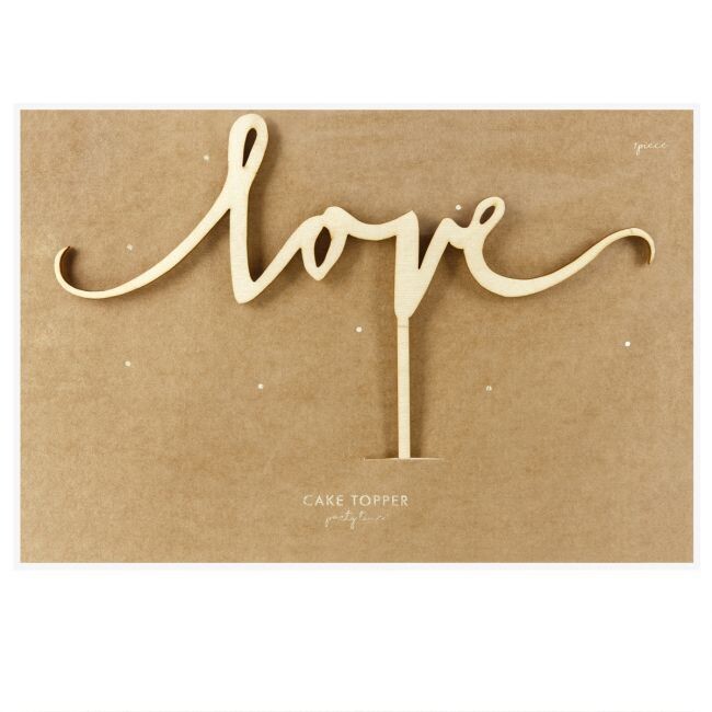 PartyDeco Holz Cake Topper Love