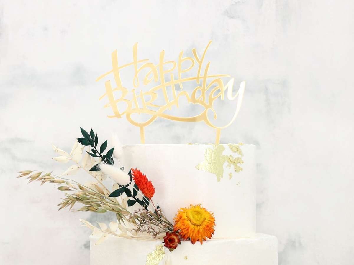 Cake-Masters Cake Topper Happy Birthday gold