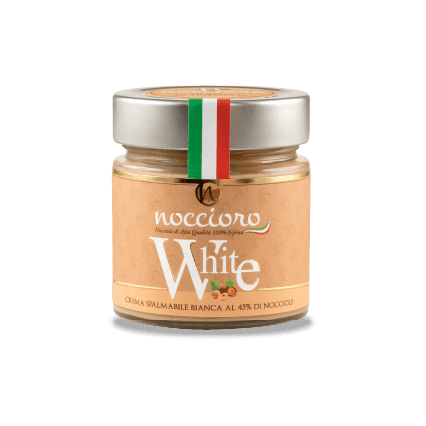 Noccioro 45 White: Crema Spalmabile al 45% di Nocciole Senza Cacao -  Vasetto 250g