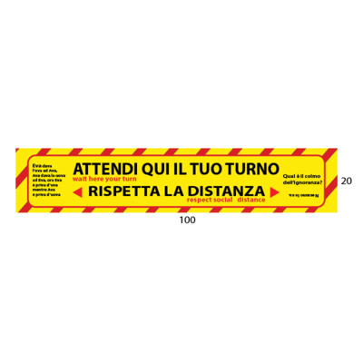 CARTELLO &quot;BANDA ATTESA TURNO 100x20cm&quot;