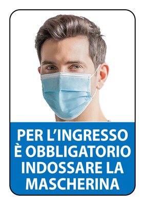CARTELLO &quot;INGRESSO CON MASCHERINA&quot;