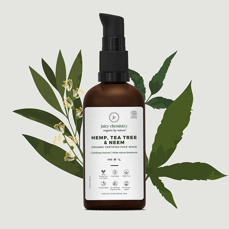 Juicy Chemistry | Hemp, Tea Tree and Neem Face Wash, 100 ml
