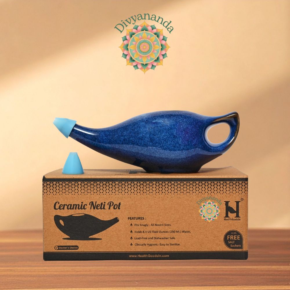 Keramische Neti Pot – 225 ml (Blauw) Keramische Neti Pot – 225 ml (Blauw)