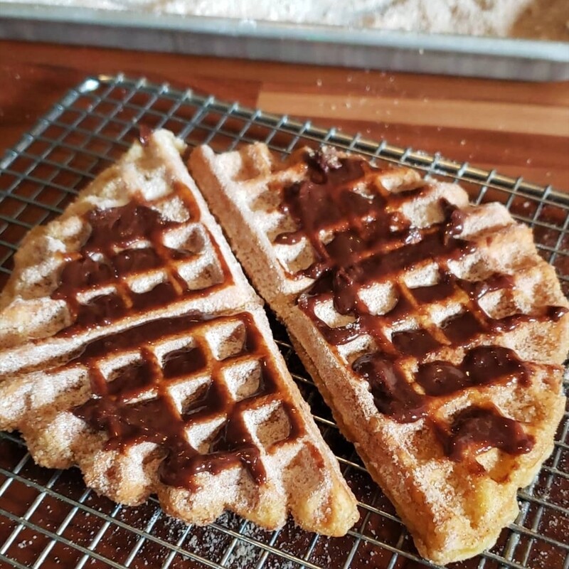 Waffled Churros with Chocolate Ganache