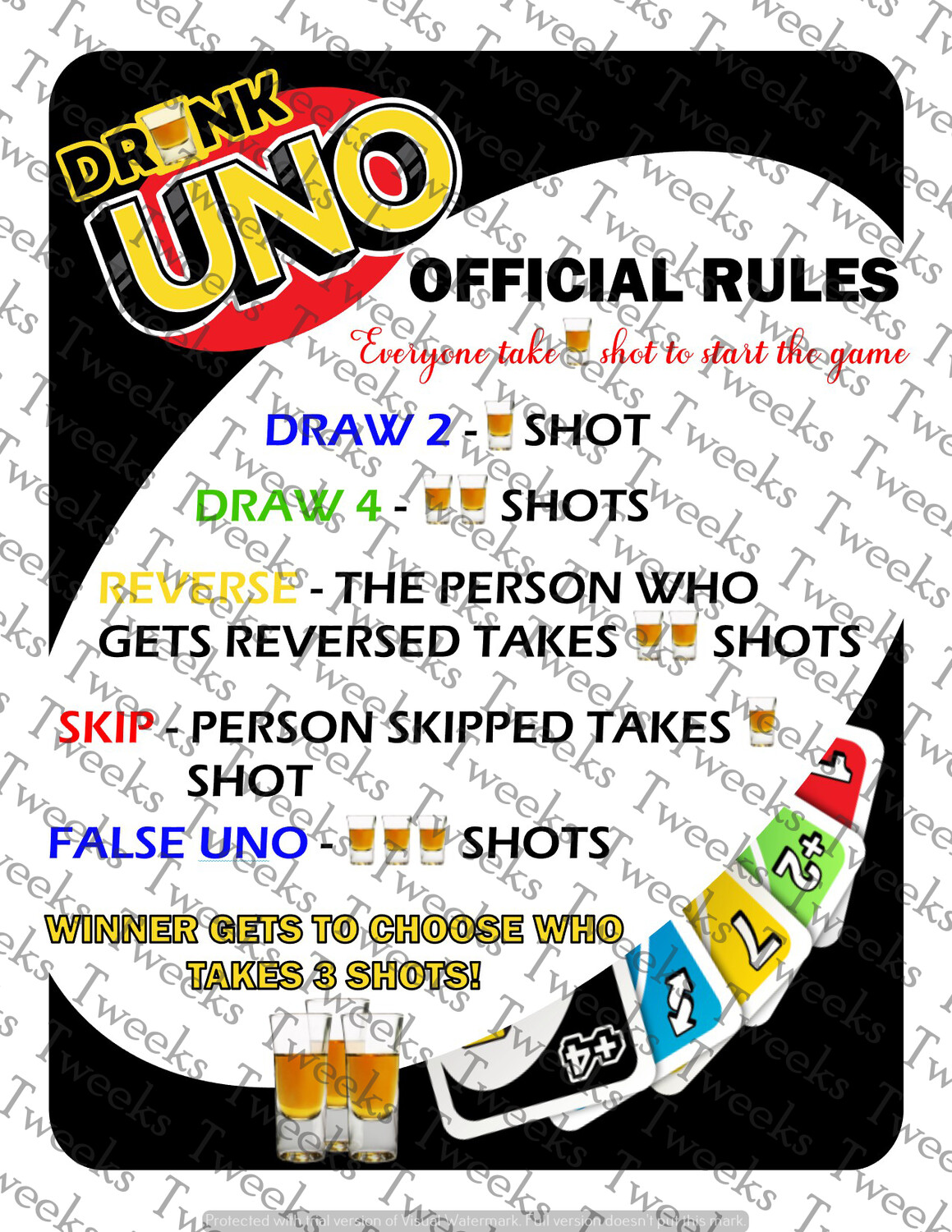 Digital File Drunk UNO Rules (PDF, PNG, JPG)