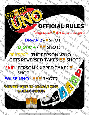 Digital File Drunk UNO Rules  (PDF, PNG, JPG)