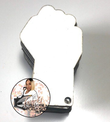 Blank Sublimation Keychains Black Power Fist - Set of 10
