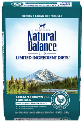 NATURAL BALANCE DOG CHICKEN & BROWN RICE 11.8KG.
