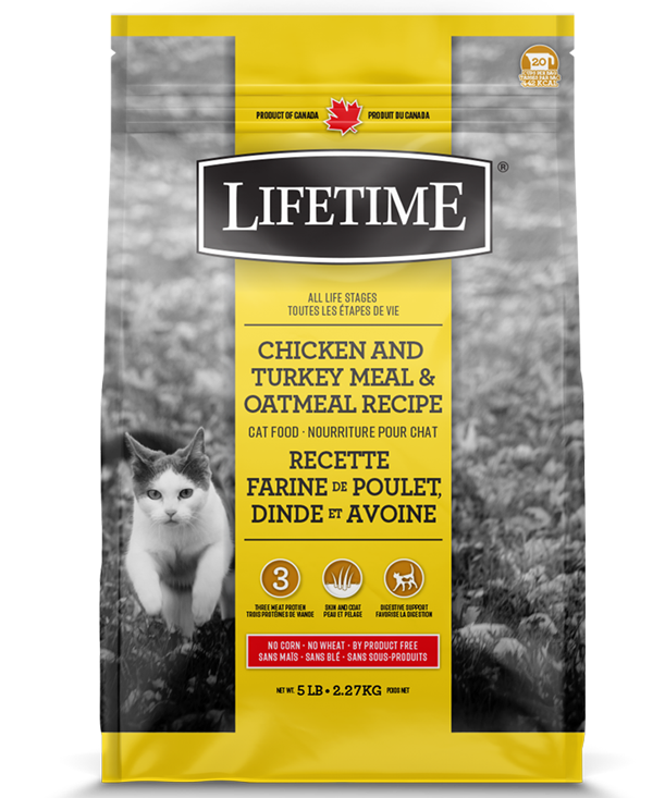 LIFETIME CAT CHICKEN/TURKEY/OATMEAL 2.27KG.
