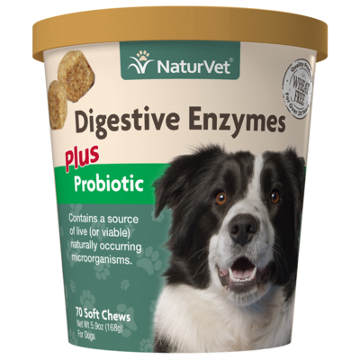 NATURVET DIGESTIVE ENZYMES SOFT CHEW 70CT.