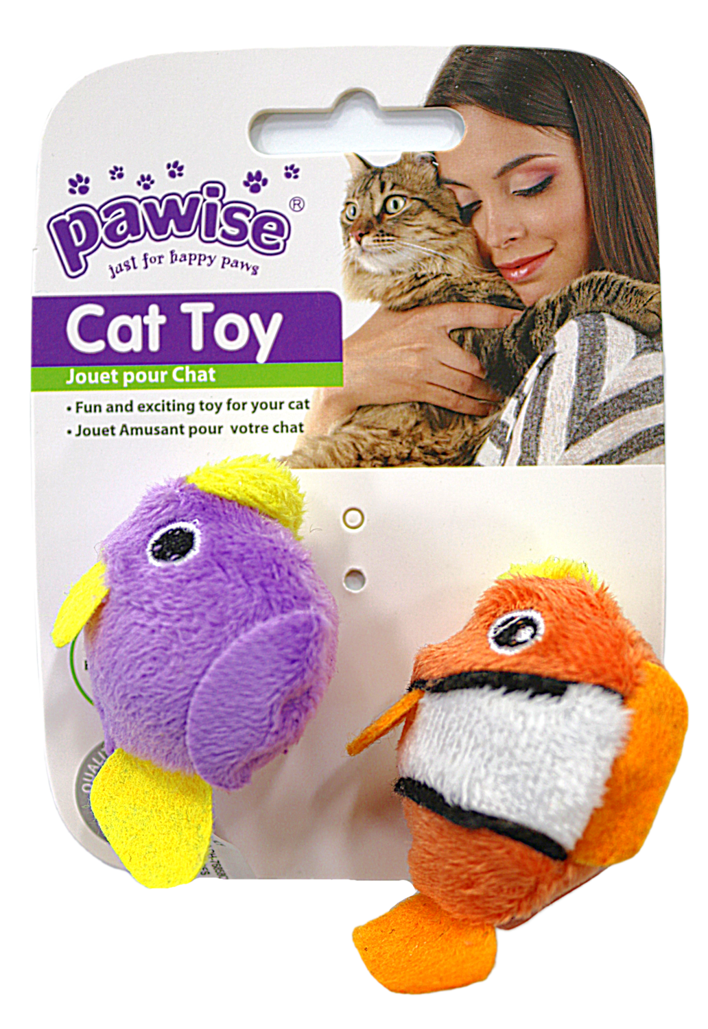 PAWISE FISH CAT TOY 2PK.