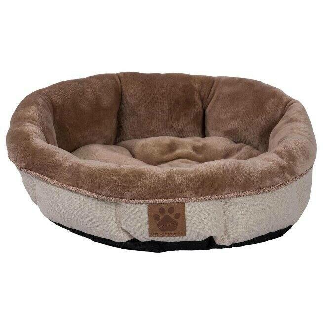 SNOOZZY RUSTIC ELEGANCE ROUND SHEARLING BED BEIGE 17X4.5IN.