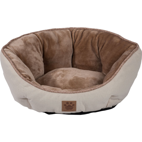 SNOOZZY RUSTIC CLAMSHELL BED 19X17X9IN BEIGE.
