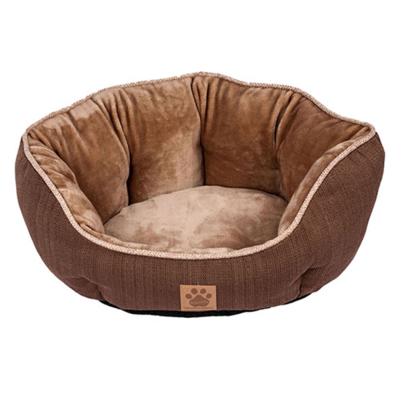 SNOOZZY RUSTIC CLAMSHELL BED 19X17X9IN BROWN.
