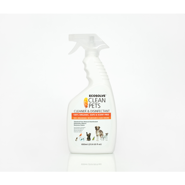 ECOSOLVE CLEAN PETS CLEANER & DISINFECTANT 650ML.