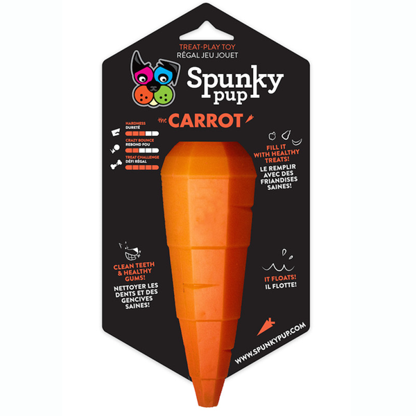 SPUNKY PUP TREAT HOLDING CARROT TOY.