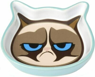 GRUMPY CAT SHALLOW SAUCER BLUE.