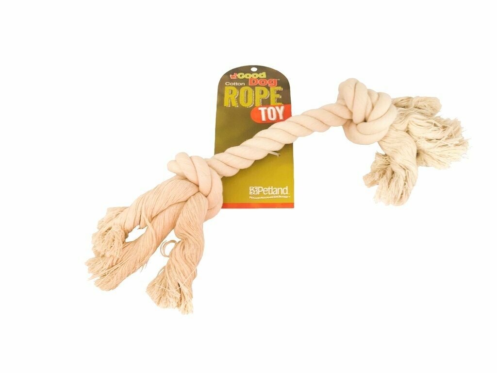 GOOD DOG NATURAL 2 KNOT ROPE TOY 9".