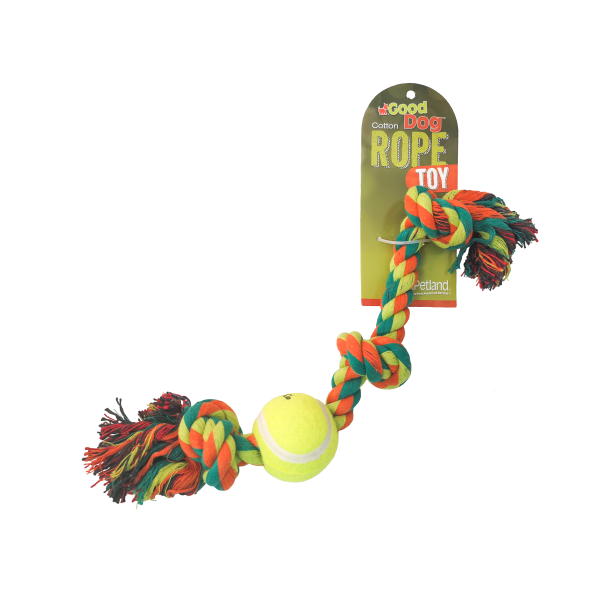 GOOD DOG ROPE TOY W/ BALL 13".