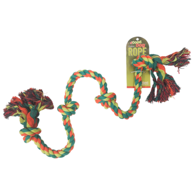 GOOD DOG MULTI COLOR 4 KNOT ROPE TOY 36"