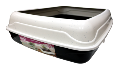HERE KITTY DELUXE LITTER PAN W/RIM EXTRA LARGE