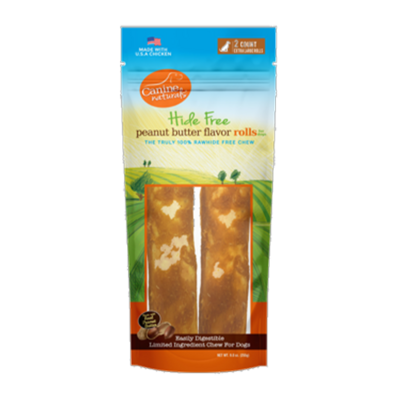 CANINE NATURALS HIDE-FREE P BUTTER ROLLS XL 10IN 2PK