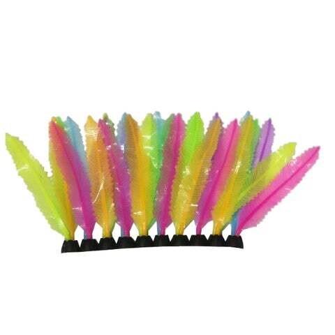 FISH GEAR GLOW MULTI-COLOUR FRGRND FEATHER SILICONE 4IN.
