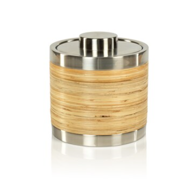Rattan and Steel Ice Bucket