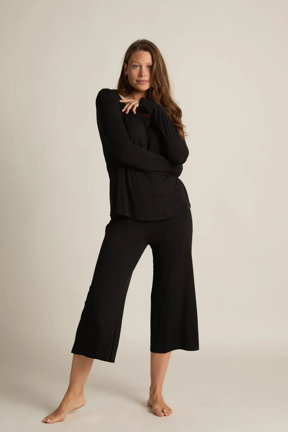 FpD Wide Leg Capri Black