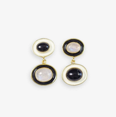 Betty Precious Stone and Enamel Earrings