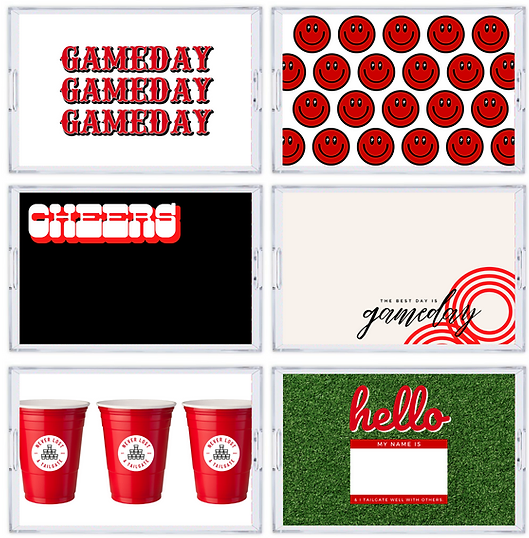 Acrylic Tray Liners Red Gameday