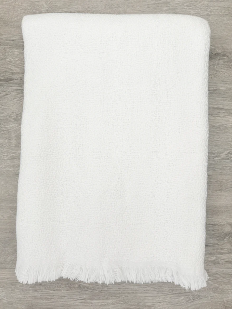 Blissful Bamboo Throw - White