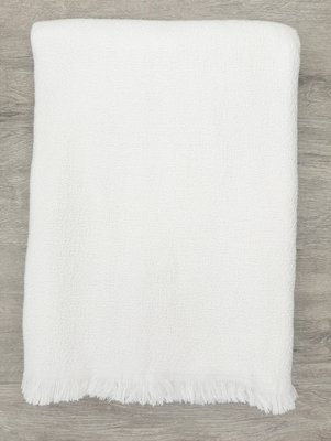 Blissful Bamboo Throw - White